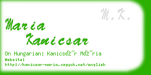 maria kanicsar business card